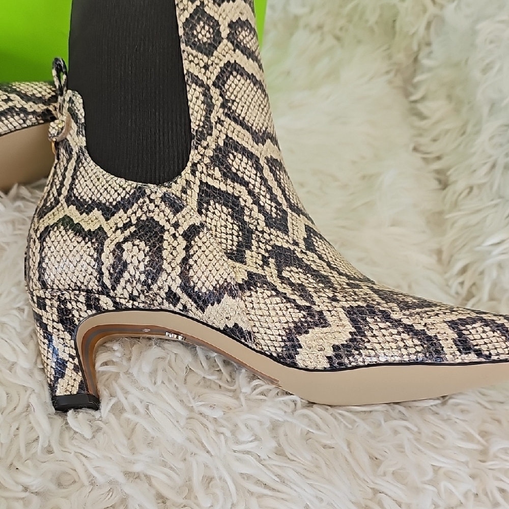 Sam Edelman Beige and Black Snake Print Booties - Picture 9 of 11